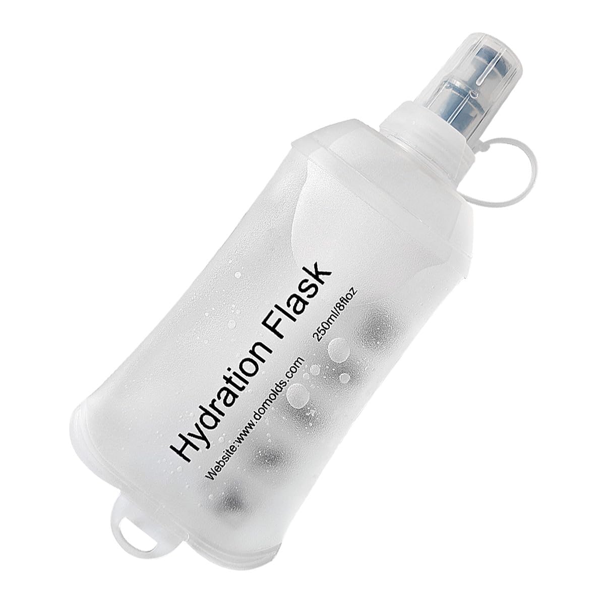 AXEN 250ML Soft Flask, TPU Foldable Running Hydration Flask, Soft Collapsible Water Bottle for Hydration Pack Cycling Marathon Running Hiking, White — image 1