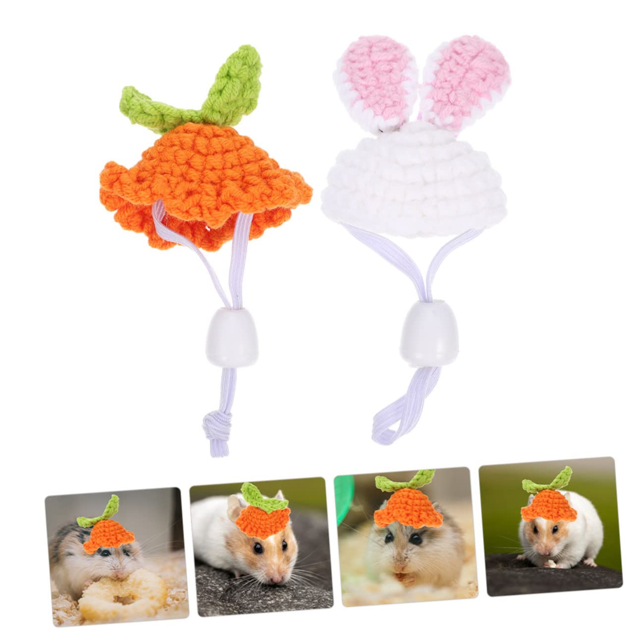 POPETPOP 8pièces Chapeaux Décoratifs pour Hamsters Carotte Et Lapin Accessoires Photo Adorables pour Petits Animaux Fournitures Pratiques Et Festives