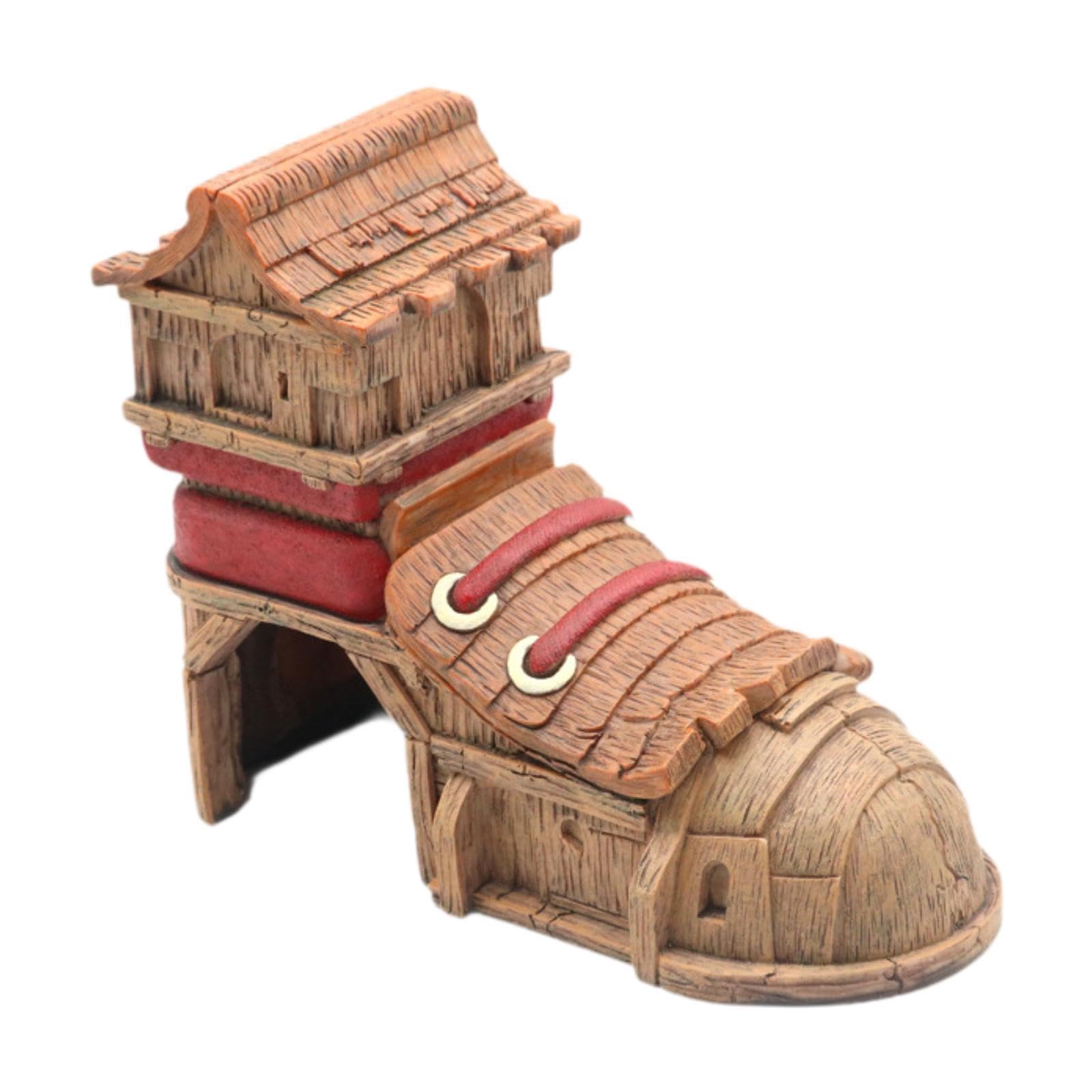 Decorazione per Acquario, Scultura in Grotta per Betta, Accessori subacquei, Moderna e realistica, Decorazione per Acquario in Resina con Scarpe.