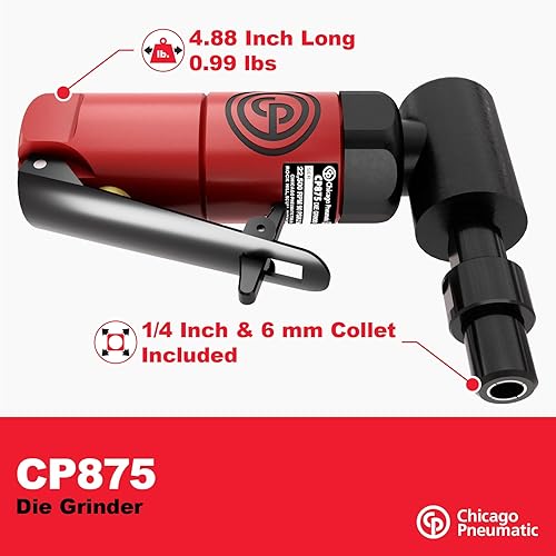 Vista 3 de Chicago Pneumatic CP875 – Amoladora neumática angular, 90 grados, 1/4 pulgada