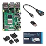 Raspberry Pi 4 8GB Model B with USB-C & Micro HDMI Adapters, Heatsink Set of 4 & Quickstart Guide E-Book, Raspberry Pi Kit for Single Board Computer Projects [Includes Ebook]