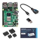 Raspberry Pi 4 8GB Model B with USB-C & Micro HDMI Adapters&comma; Heatsink Set of 4 & Quickstart Guide E-Book&comma; Raspberry Pi Kit for Single Board Computer Projects &lbrack;Includes Ebook&rsqb;