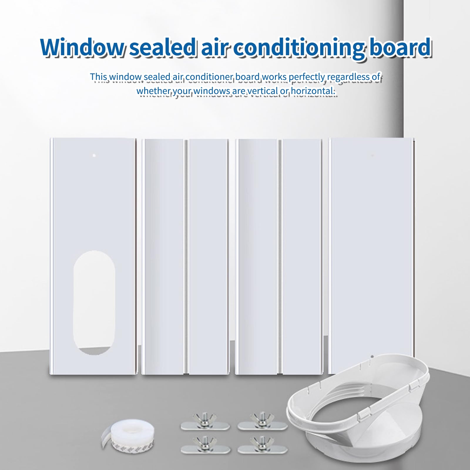 Joint de Fenêtre de Climatiseur,4 Pièces Kit de Ventilation de Fenêtre 43-140cm,Joint de Fenêtre de Climatisation,Kit d'Évent de Fenêtre de Climatiseur Portable,pour Climatiseur Mobile