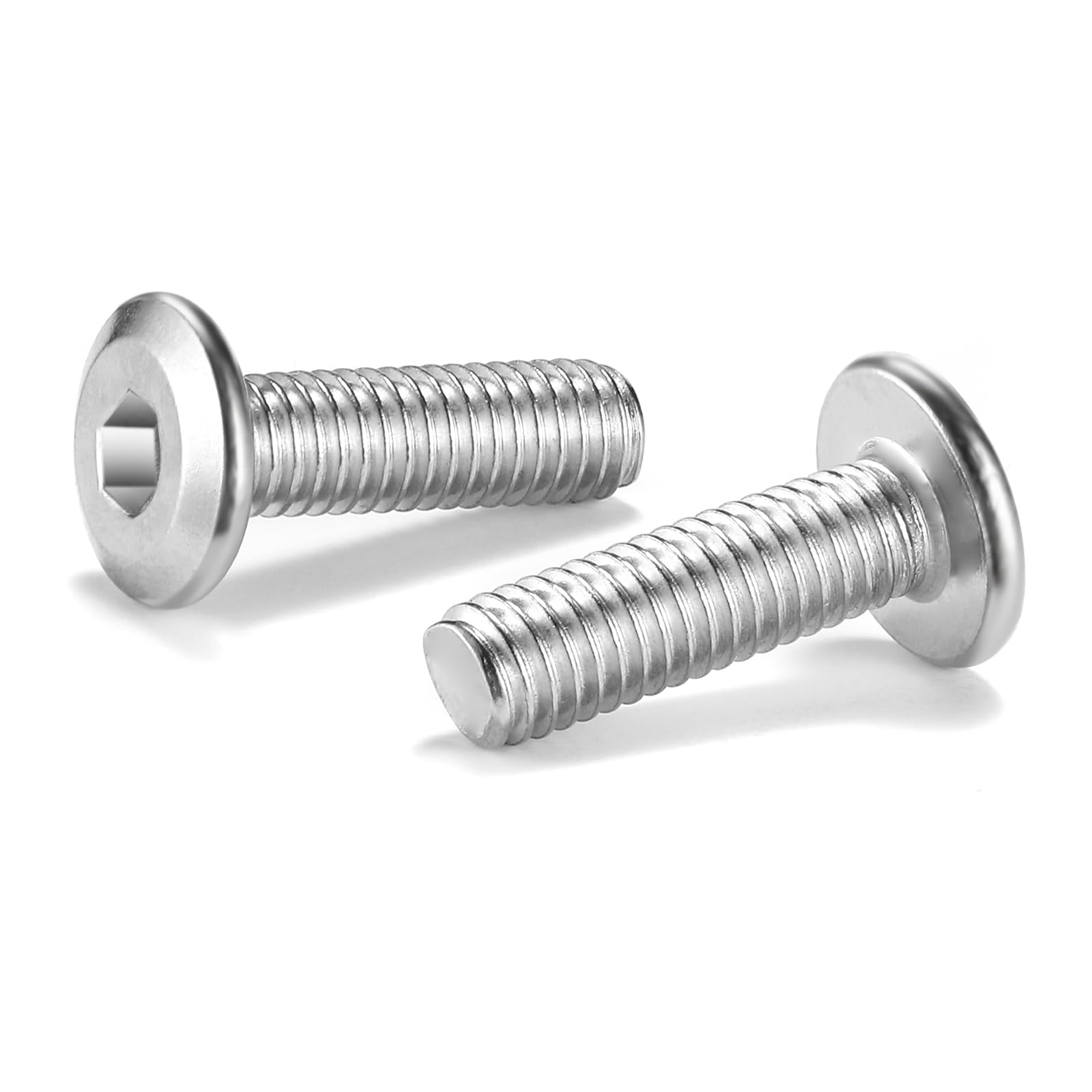 M10 x 25mm 20Pcs Flat Head Hex Socket Cap Screws Bolts, 304 Stainless Steel 18-8, Full Thread by SG TZH (with Hex Spanner)