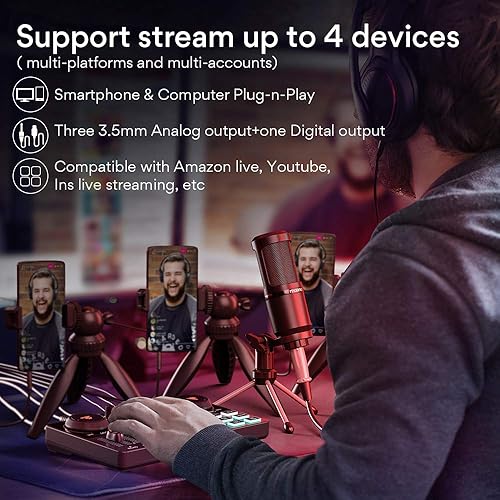 Miniatura 6 de MAONO MaonoCaster Lite - Interfaz de audio - Estudio de producción de podcast todo en uno con micrófono de 0138in para transmisión en vivo grabación