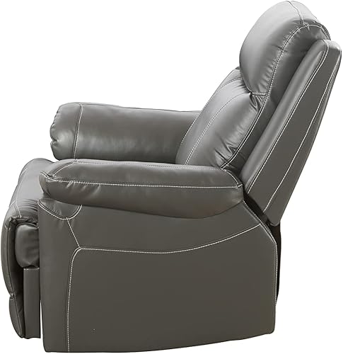 Miniatura 26 de Juego de 2 sofás reclinables de energía eléctrica, muebles de sala de estar, tapicería de cuero de aire, puertos de carga USB 2.0, tiras de luz LED,