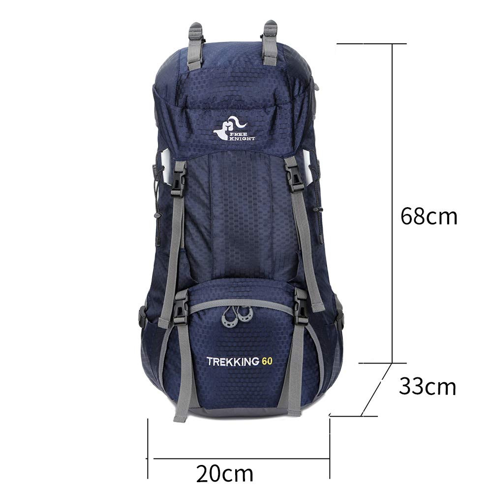 60L zaino impermeabile ultraleggero zaino da viaggio zaino da arrampicata zaino da viaggio zaino da campeggio zaino per attività all'aria aperta con protezione dalla pioggia blu marino