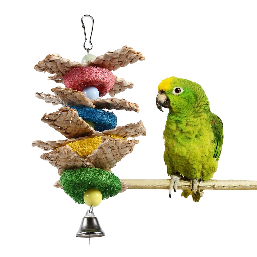 Pssopp Vogel-Spielzeug Aus Baumwolle & Luffa – Bunt, Hängend, Zum Kauen & Spielen Für Papageien & Sittiche