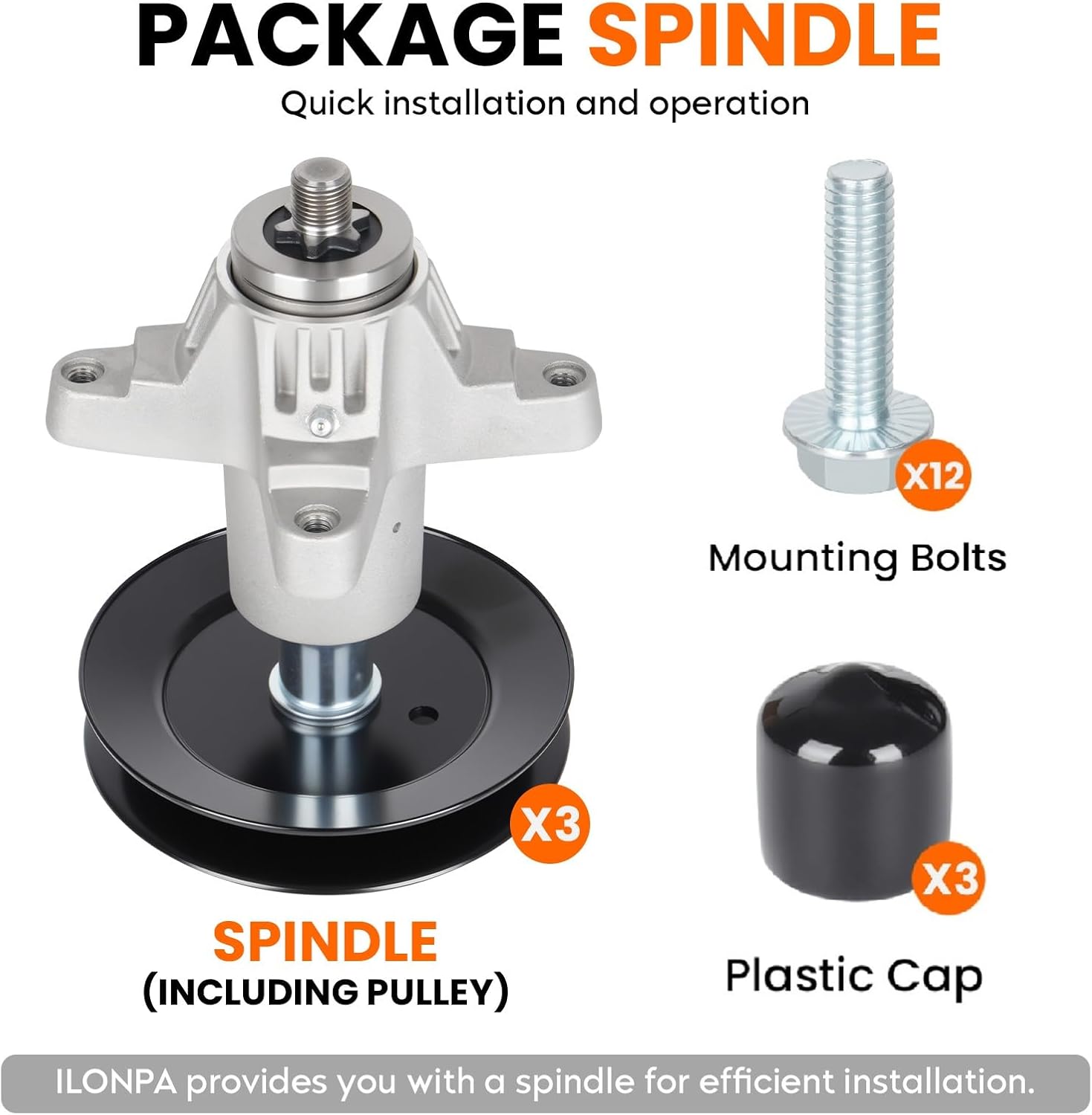 (3 Pack) 918-0671 618-04608 Spindle Assembly Fits 54 inch Deck for Cub Cadet LGT1054 GT1554 RZT-54, for MTD Gold, for Troy-Bilt TB2654, Replaces 618-04608A 918-04608A Spindle 618-0671