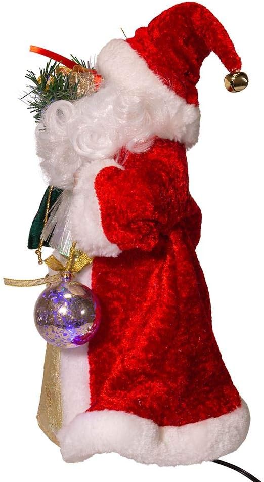 Kurt Adler 12-Inch CUL Fiber Optic LED Santa Treetop