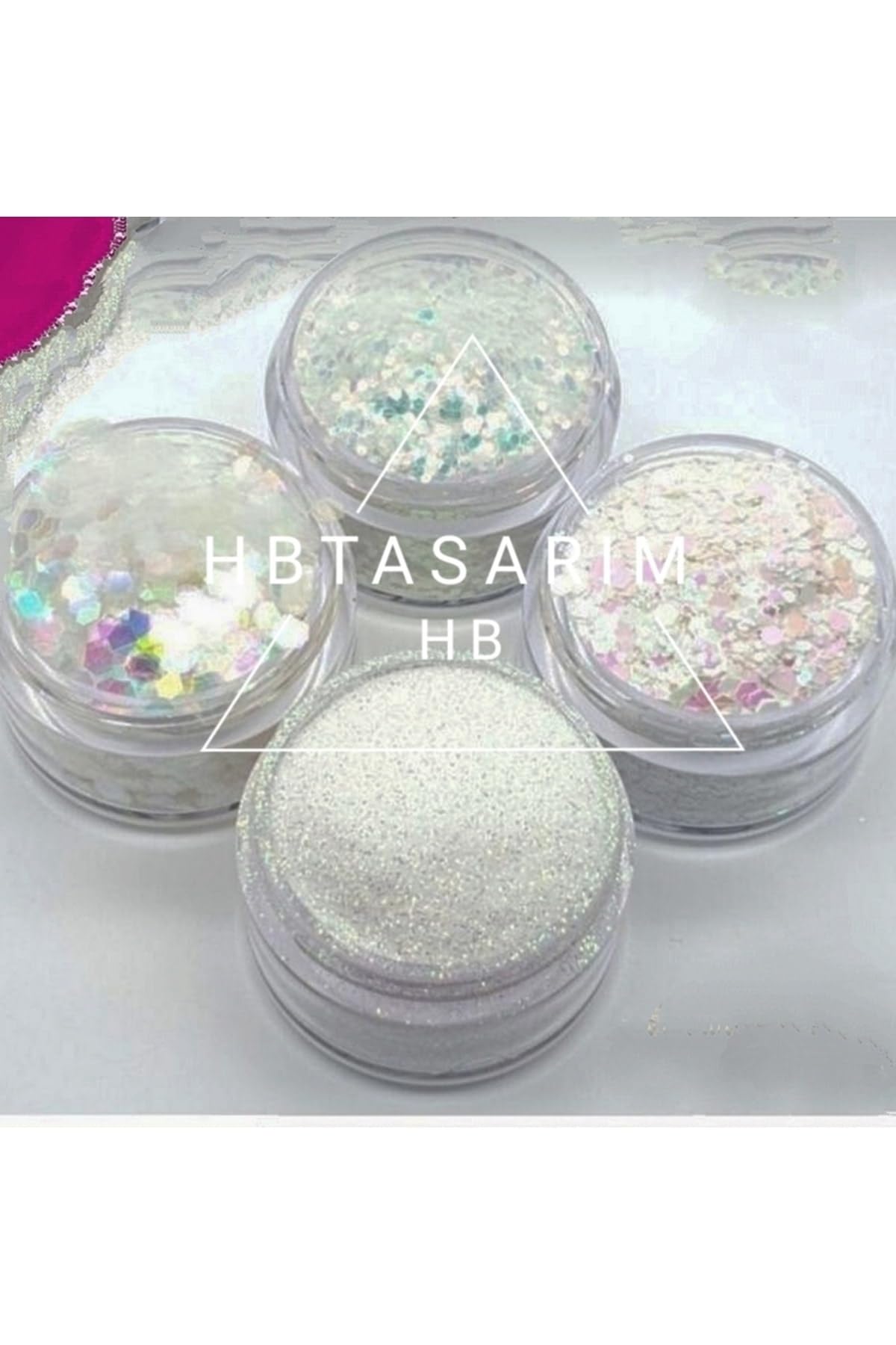 Hb Tasarım Glitter Jel Far Paleti 1 Beyaz Set, 21332hbtsarim