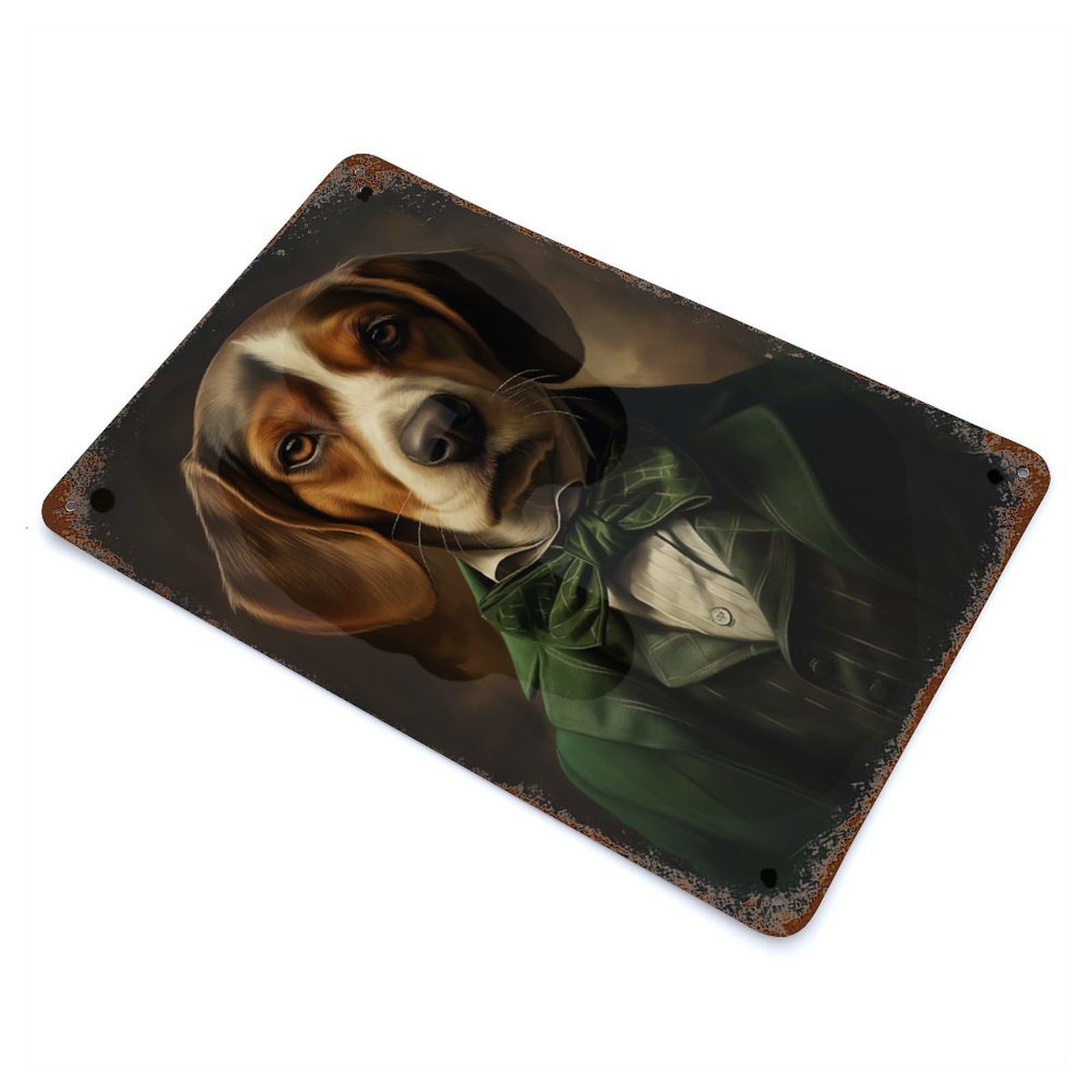 Garage Style Celtic Beagle Dog Distressed Metal Wall Sign 11.8"x7.9", Vintage Wall Decor for Bar And Workshop