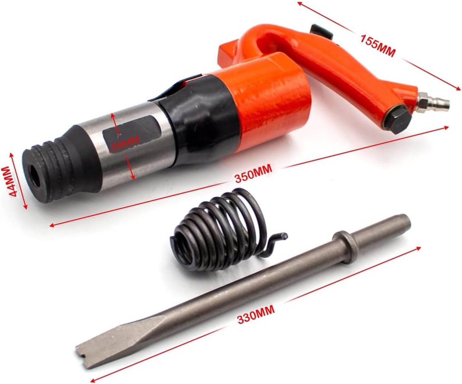Pneumatic Shovel Handheld Pick Hammer, Alloy Steel Air Drill Rod, Air Rust Remover Concrete Breaker, 350 BPM, C6 Model, 6.9kg, Quick Coupling Connector