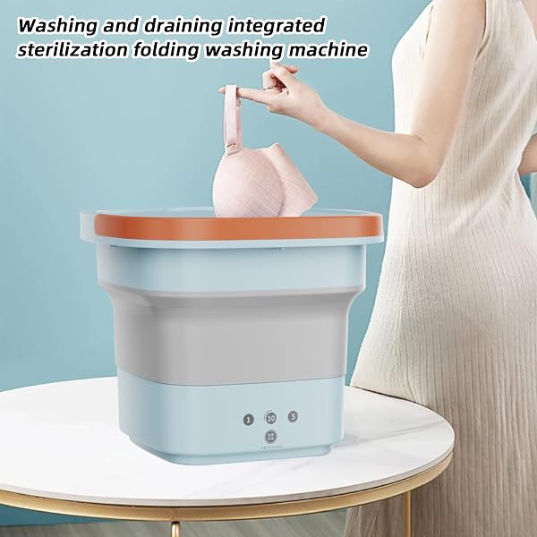 Mini Machine à Laver Pliable,CEIEVER Petite Machine à Laver avec Panier de Vidange et Essoreuse Lave Linge Portable 12L Machine a Laver Camping pour Sous-vêtements Chaussettes - 3
