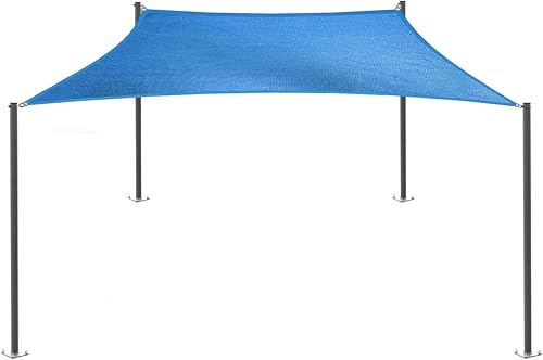 Miniatura 8 de E&amp;K Sunrise - Toldo rectangular de 8 x 12 pies con un anillo, alambre de acero, bloqueo UV, para pérgola, patio, jardín, terraza al aire libre (azul)