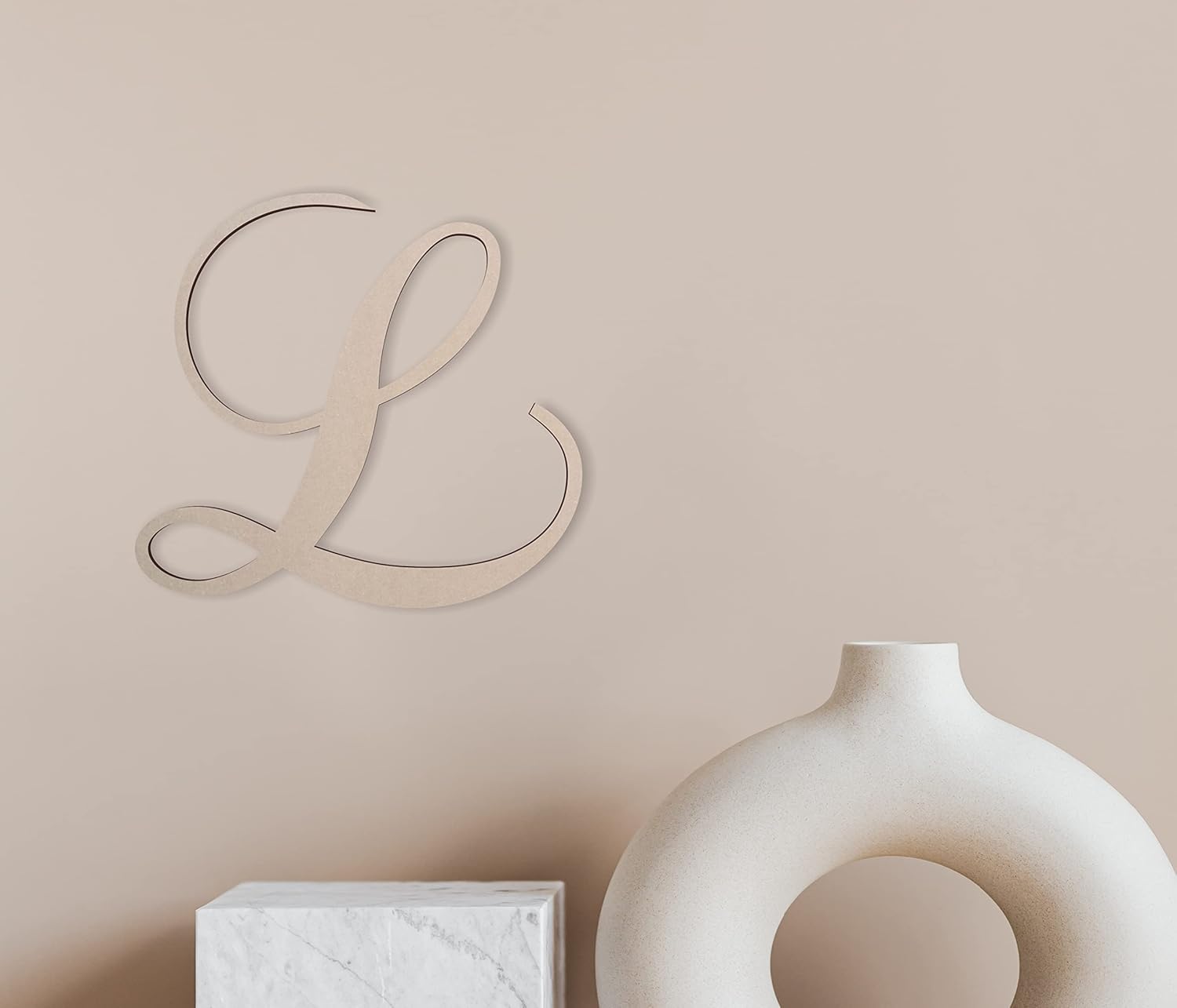 Jess and Jessica Wooden Letter L, 16" Long x 1/4" Thick – Large Wooden Letters for Wall Decor, Unfinished Monogram Cursive Large Letters for Wall Decor or Kids' Nursery Design - Chopin Script Font