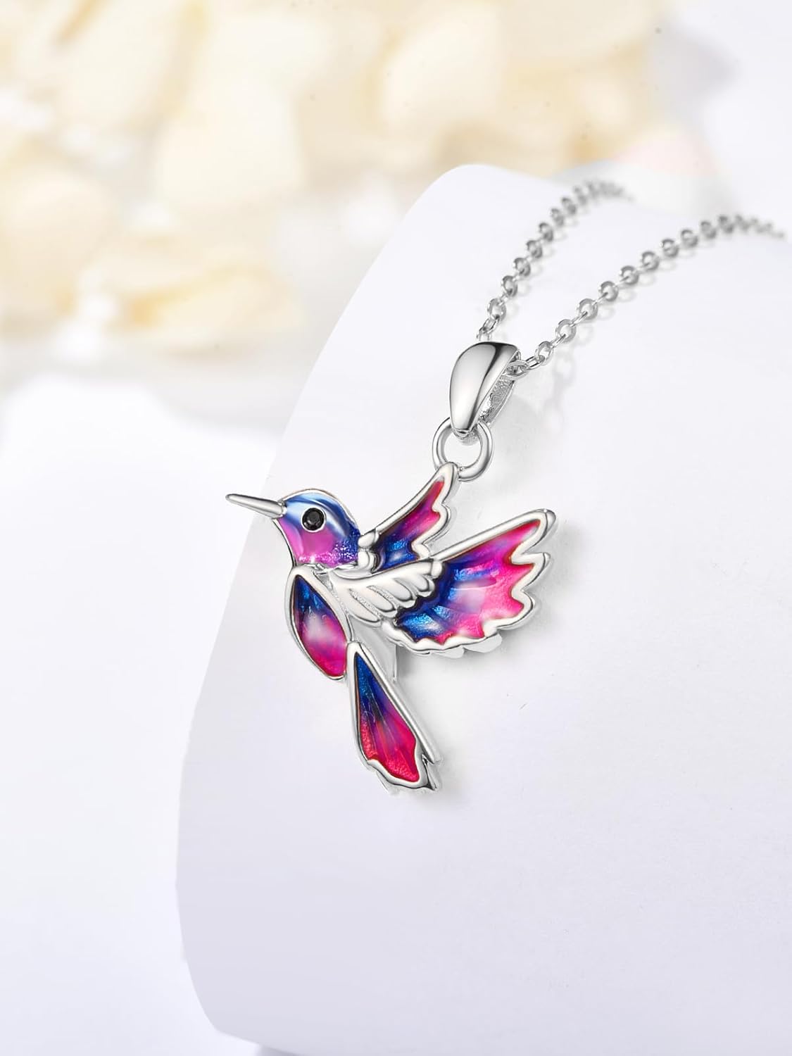 Dreamboat Hummingbird Bird Pendant Necklace for Women 925 Sterling Silver Jewelry Gifts for Hummingbirds Lovers - Image 2