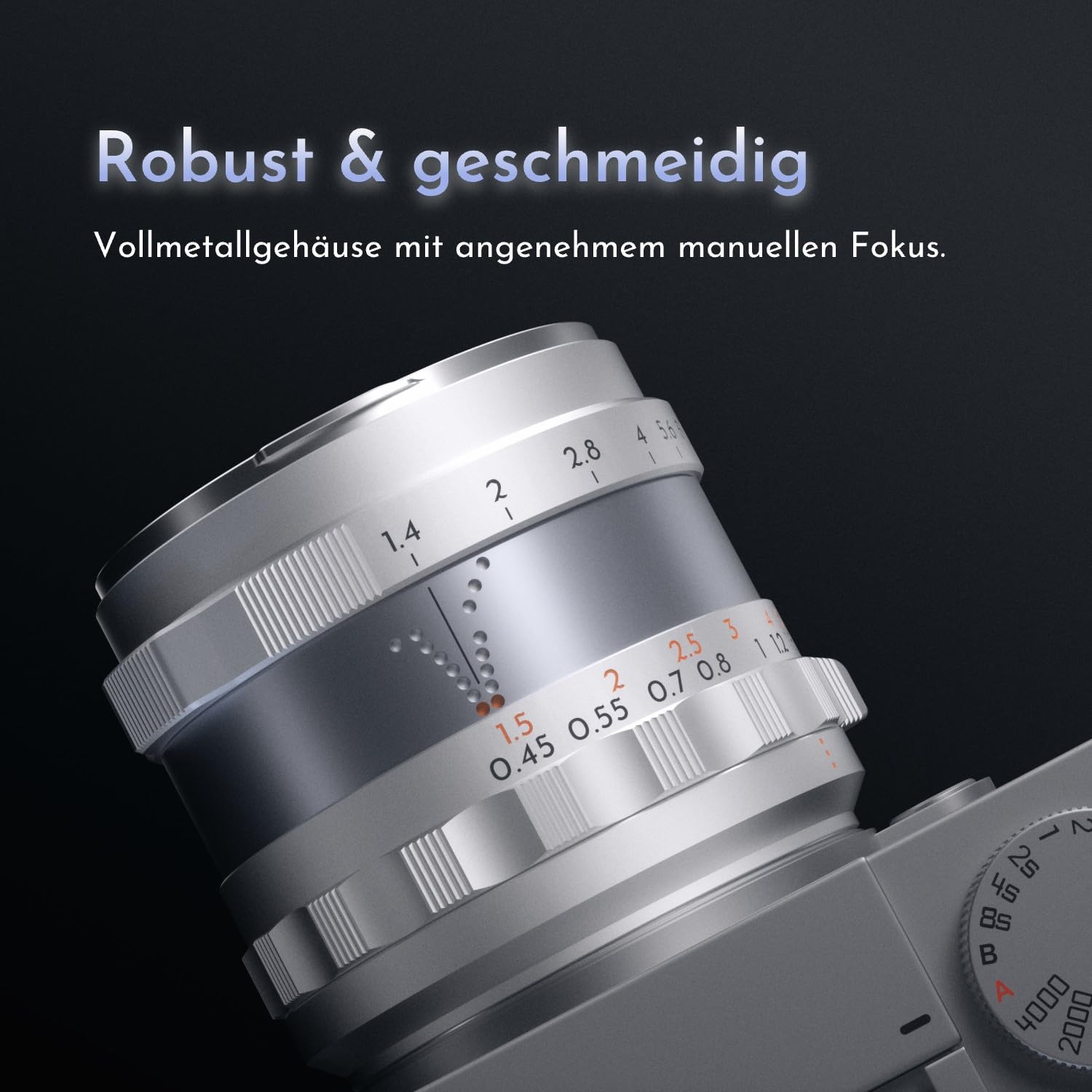 Thypoch Simera 50mm F1.4 M Mount Objektiv für Leica M, MF Vollformat Festbrennweite für Leica Kameras M2 M4 M6 M9 M9-P M 240 M-P 240 M 262 M10-P M10-R M11 Schwarz