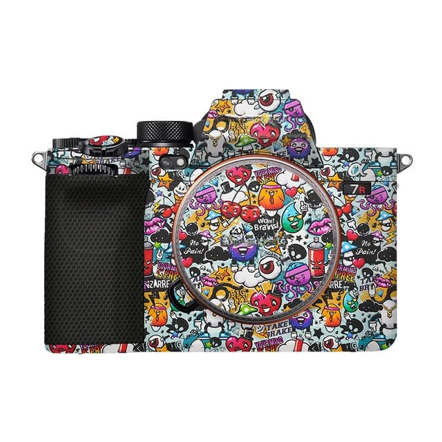 Anti-Scratch Camera Cover Skin Sticker for Sony Alpha A7RV A7R5 A7RM5 Protector Vinyl Film Skin Protective Decoration (Graffiti White)