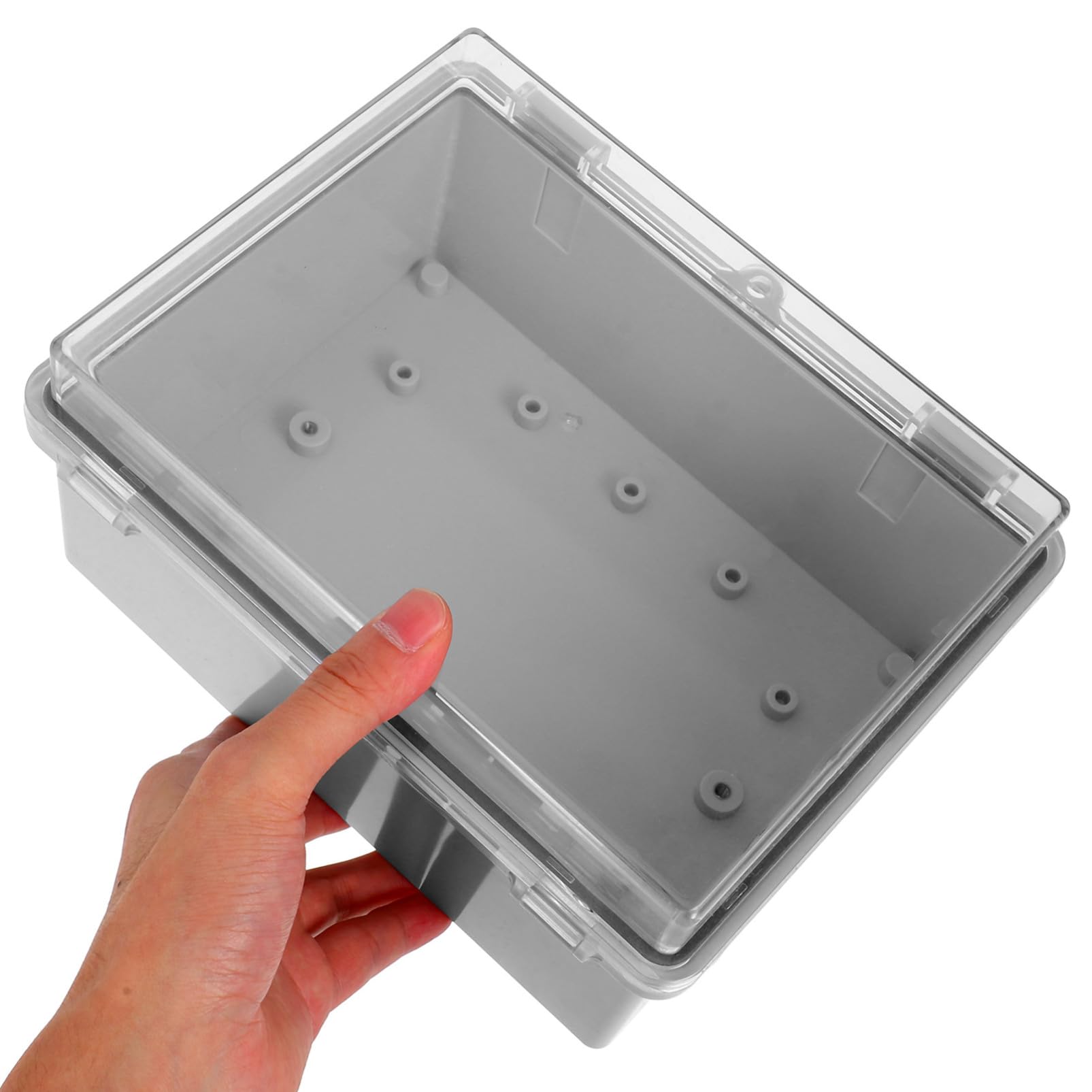 KOMBIUDA Scatola di Derivazione Elettrica di Sicurezza e Protezione in Plastica 220x170x110 Mm con Copertura Incernierata e Chiusura Sicura per Installazioni Esterne