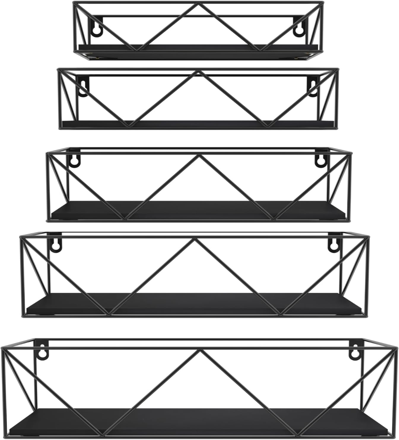 Metall-Wandregal Schwarz 40x12,5cm - Küchenregal Ablage Hängeregal
