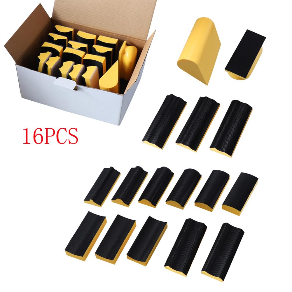 16 discos de lijado de disco de lijado a mano, esponja de molienda, para restauración de muebles de madera, arte y manualidades en el hogar