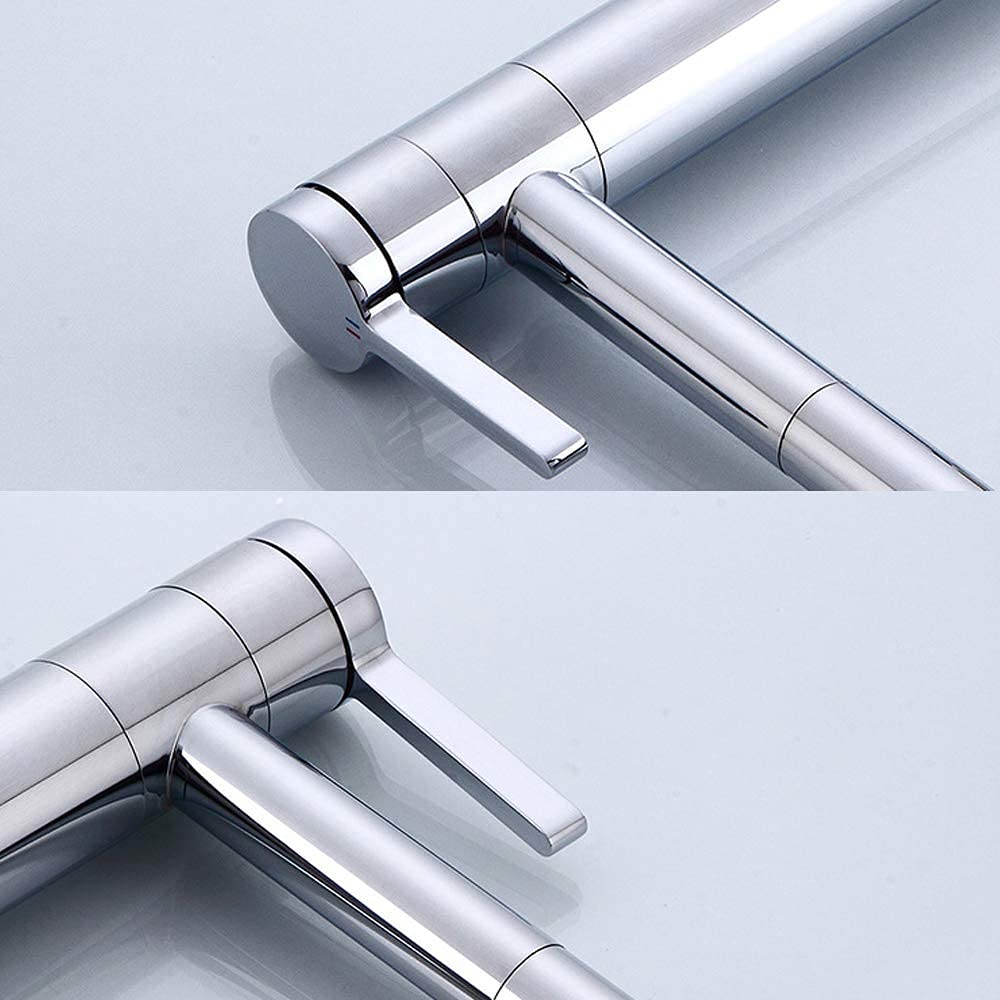 Grifo de fregadero, grifo de lavabo de cocina, grifo de lavabo de baño, grifo de baño moderno, grifo de rotación de 360 grados, grifo de agua fría y caliente, cartucho de cerámica LWX