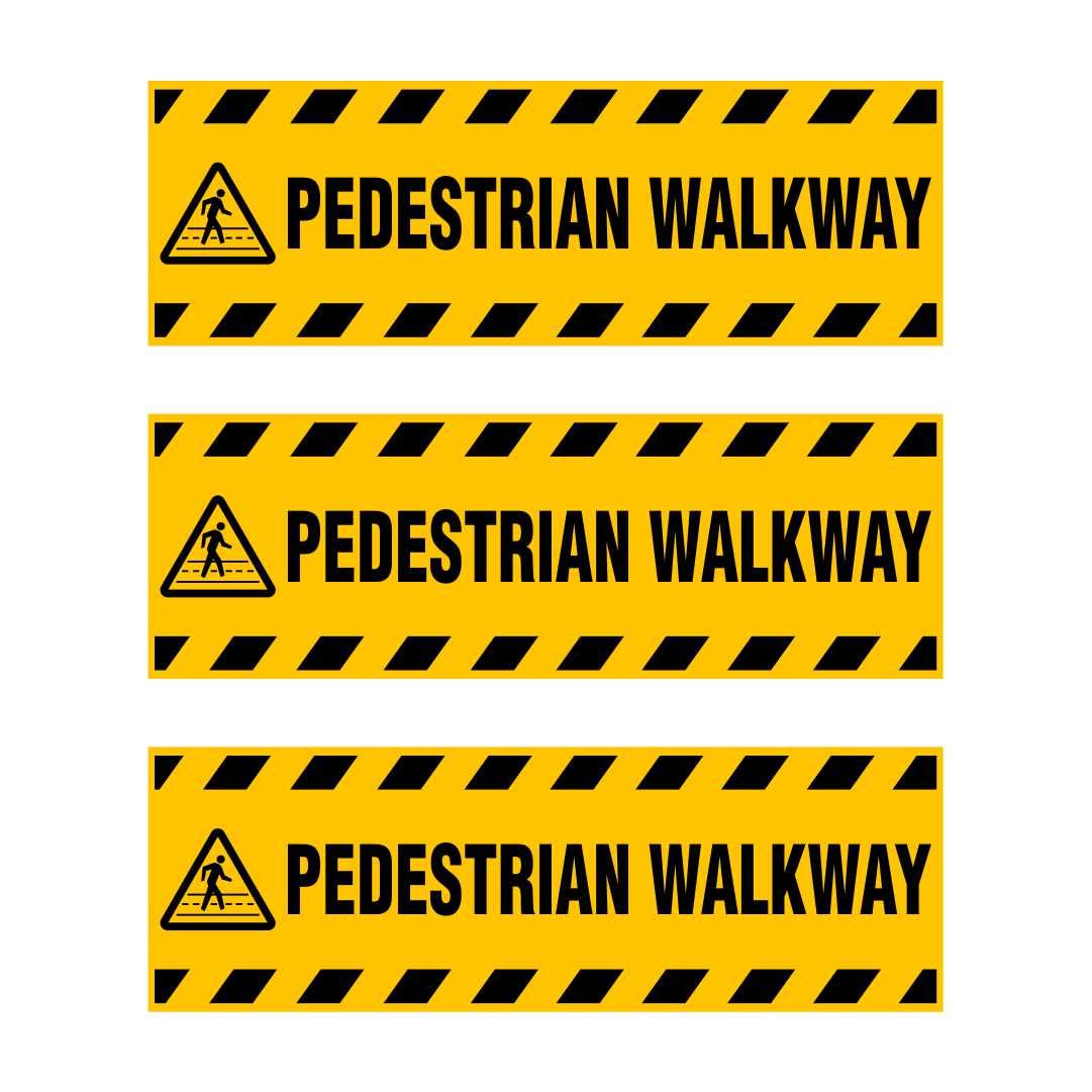 ISP PEDESTRIAN WALWAY Vinyl Sticker with Floor Graphics Lamination 12 inch X 4 inch Premium Vinyl Laminated Self-Adhesive Anti-Slip, Water Resistance, sticker Indoor & Outdoor Pack of 03-picture-11