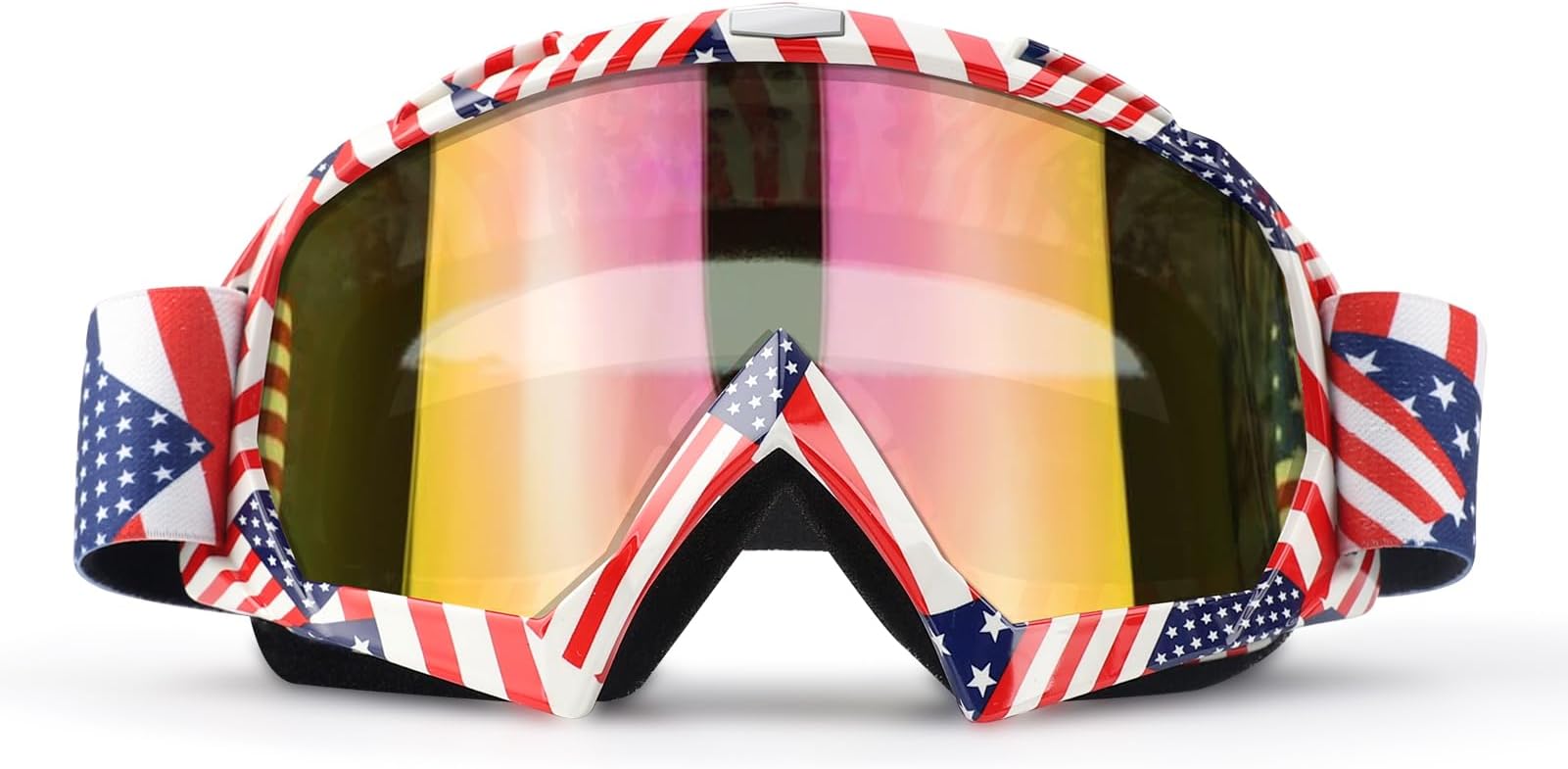 Motocross Motorcycle Goggles For Men Women Dirt Bike Goggles ATV Goggles Mx Goggles Powersports Goggles Riding Racing Goggles For Youth Adult UV400 Anti-Scratch Dustproof Color Lens（Flag）