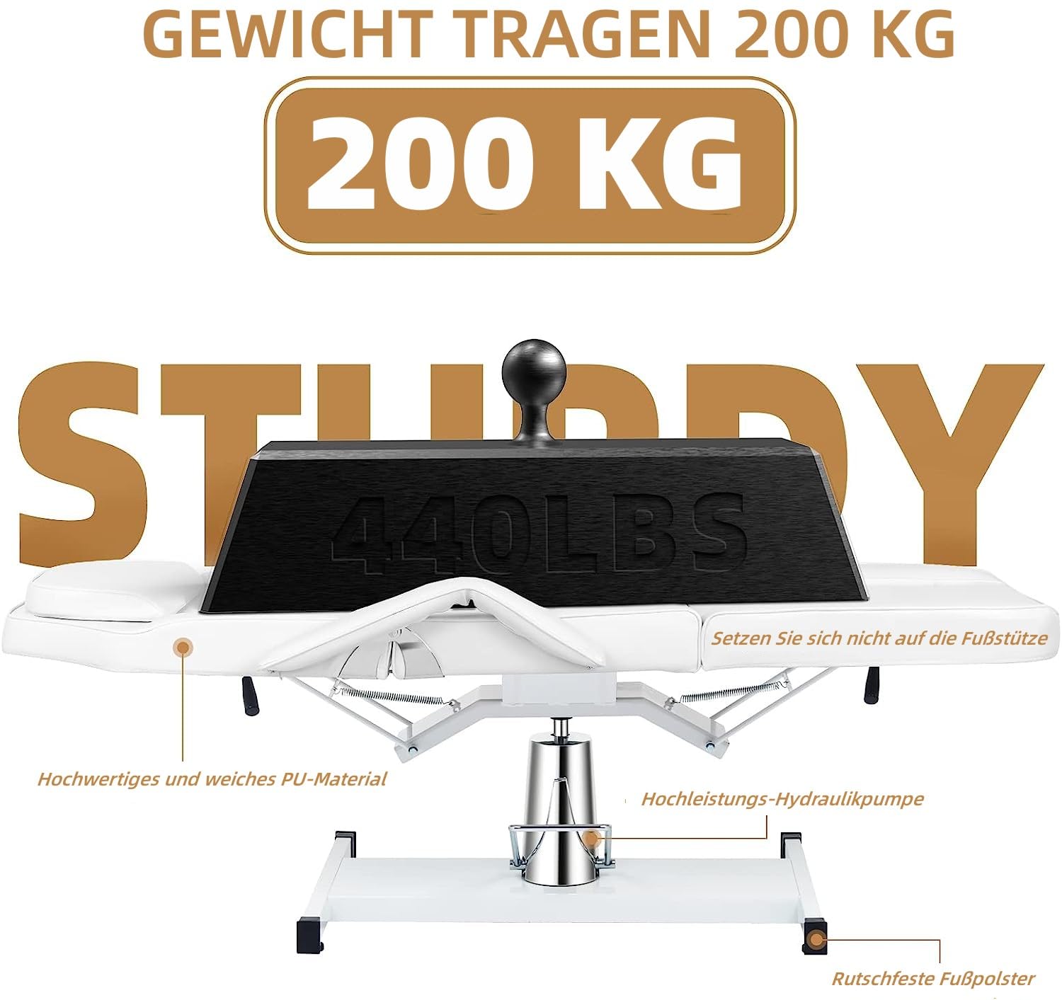 Hydraulische Massageliege für Kosmetik Tattoo | Multifunktionaler Gesichtsbett Massagetisch als professionelle Schönheitsausstattung