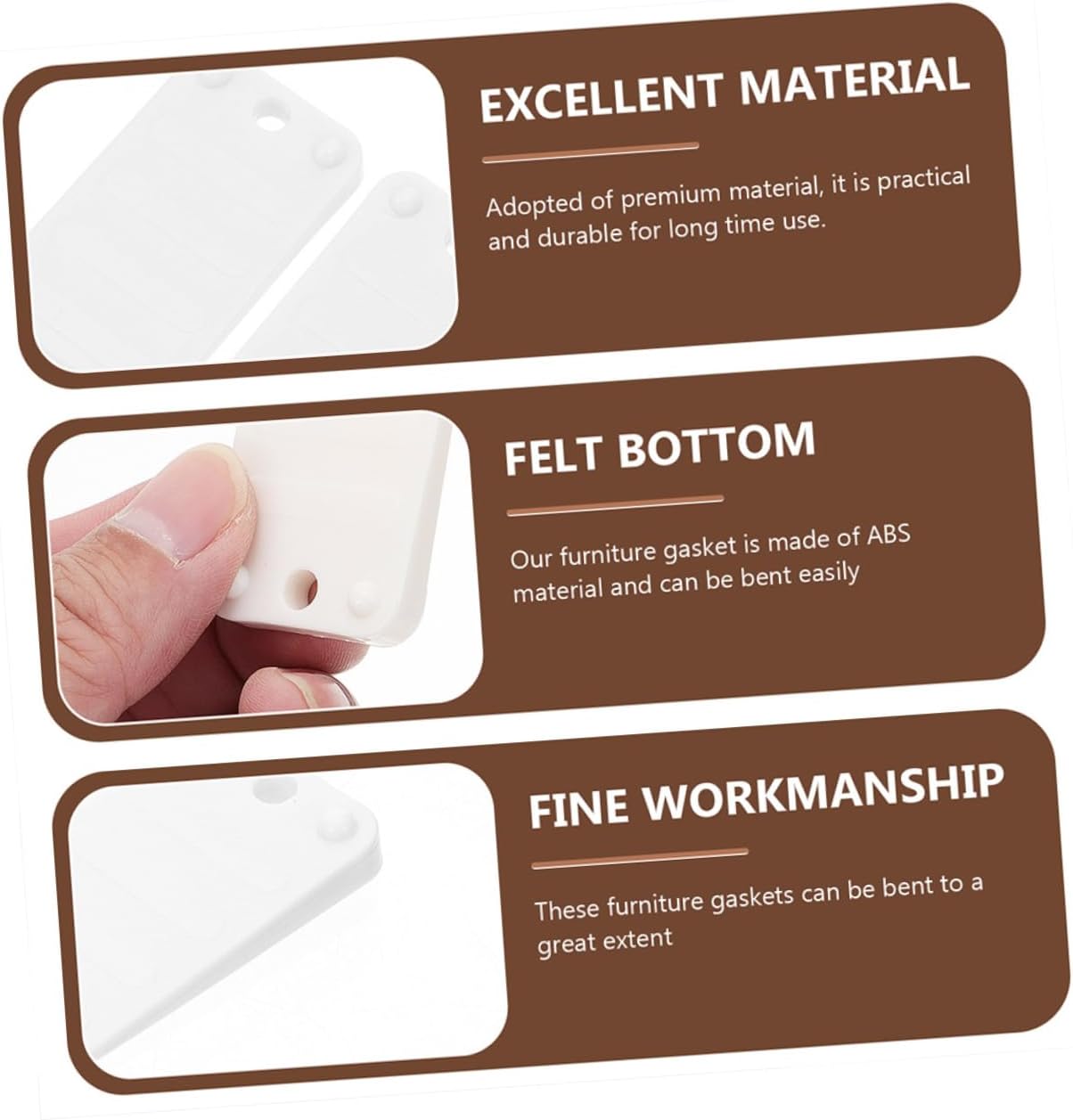 18pcs White ABS Furniture Shims for Leveling Anti Slip Stability