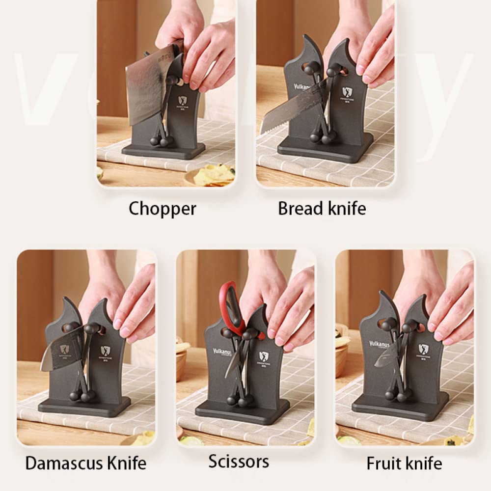 ARKEM Afilador De Cuchillos - Afiladores De Carbono De Alta Dureza, Afiladores RáPidos De Ajuste AutomáTico Para El Hogar, Afiladores De Cuchillos De Cocina De Doble Cara