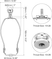 Vista 2 de PATIKIL Kit de arpa de lámpara de 6.5 pulgadas con remate, 2 juegos de soporte de sombra desmontable, accesorios de iluminación de bricolaje