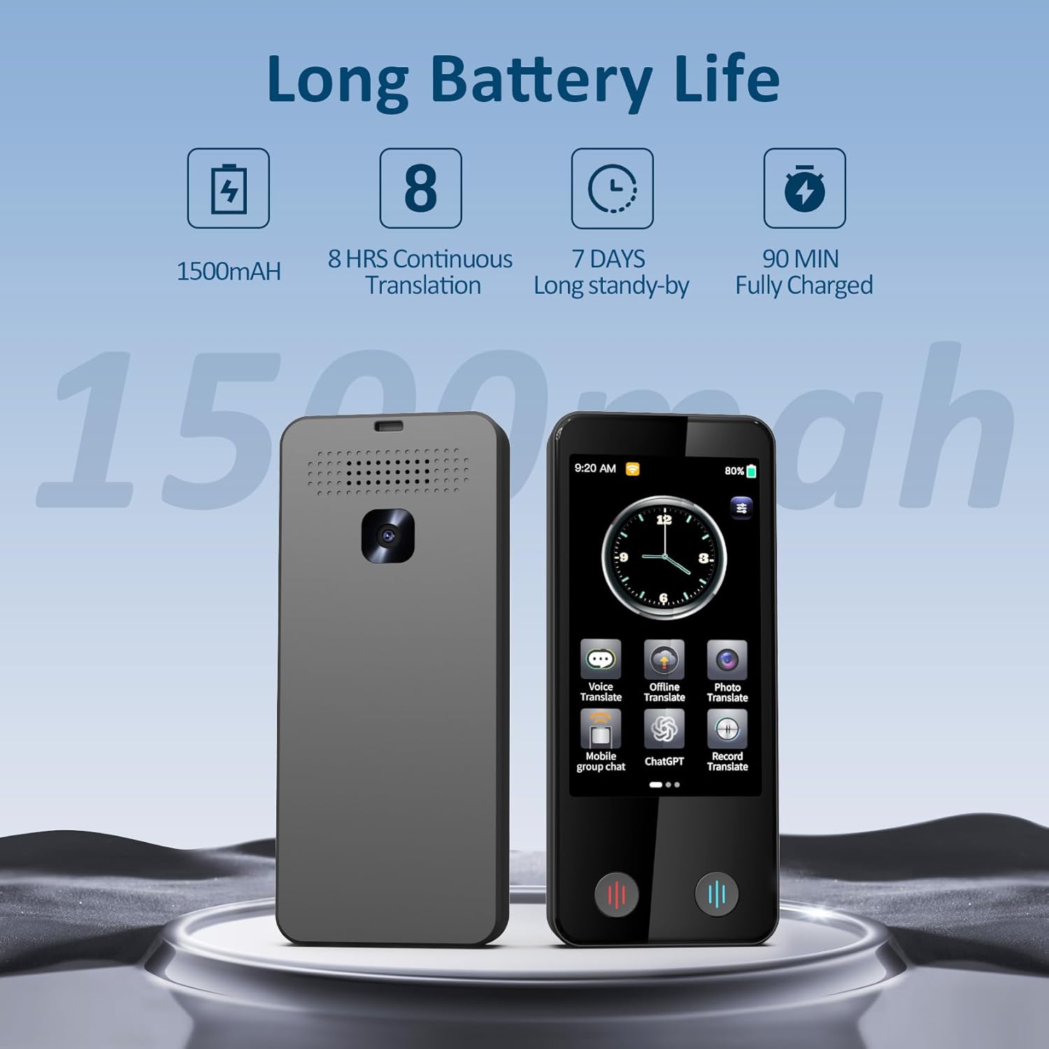 Language Translator Device, Ai Translator in 142 Languages, 2 Way Real Time Instant Translation Device, Voice Offline Translator, Pocket Portable Translator for Travel Business Learning