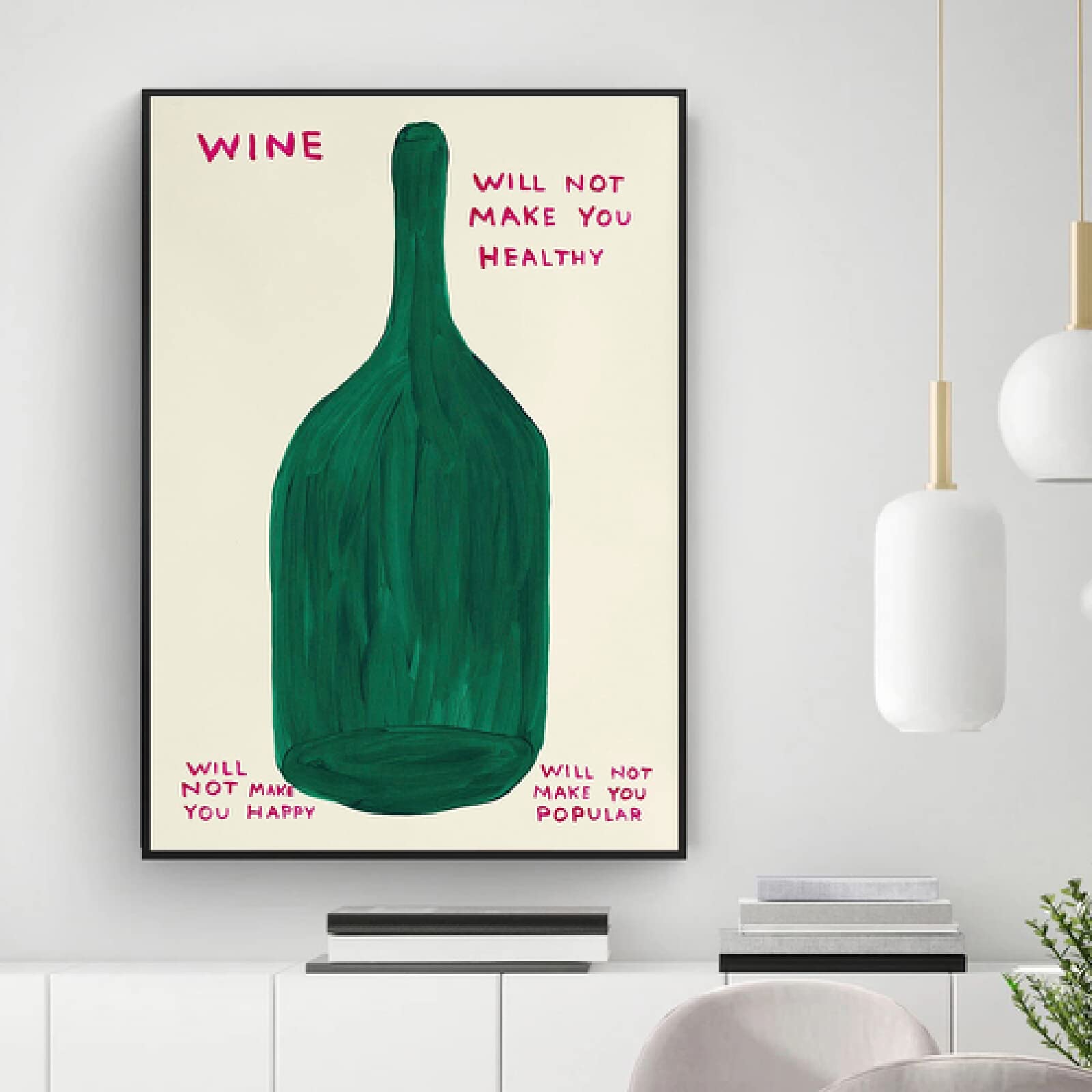 Amazon.co.jp: David Shrigley ポスター 面白い ワイン キャンバス
