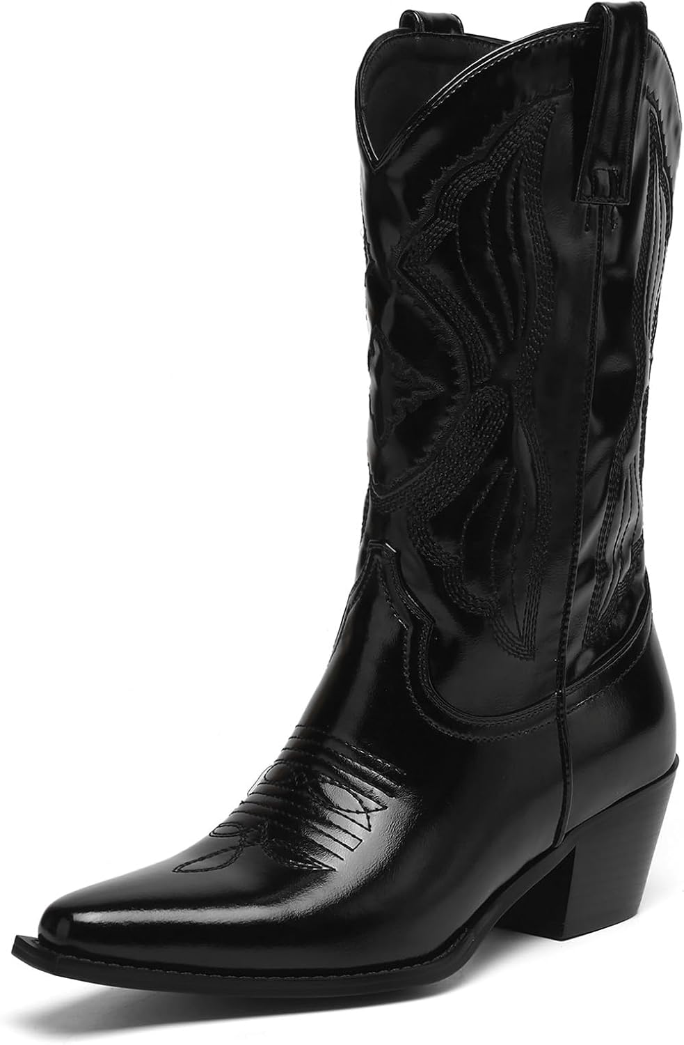 Cowgirl Boots Women - Burgundy Embroidered Leather