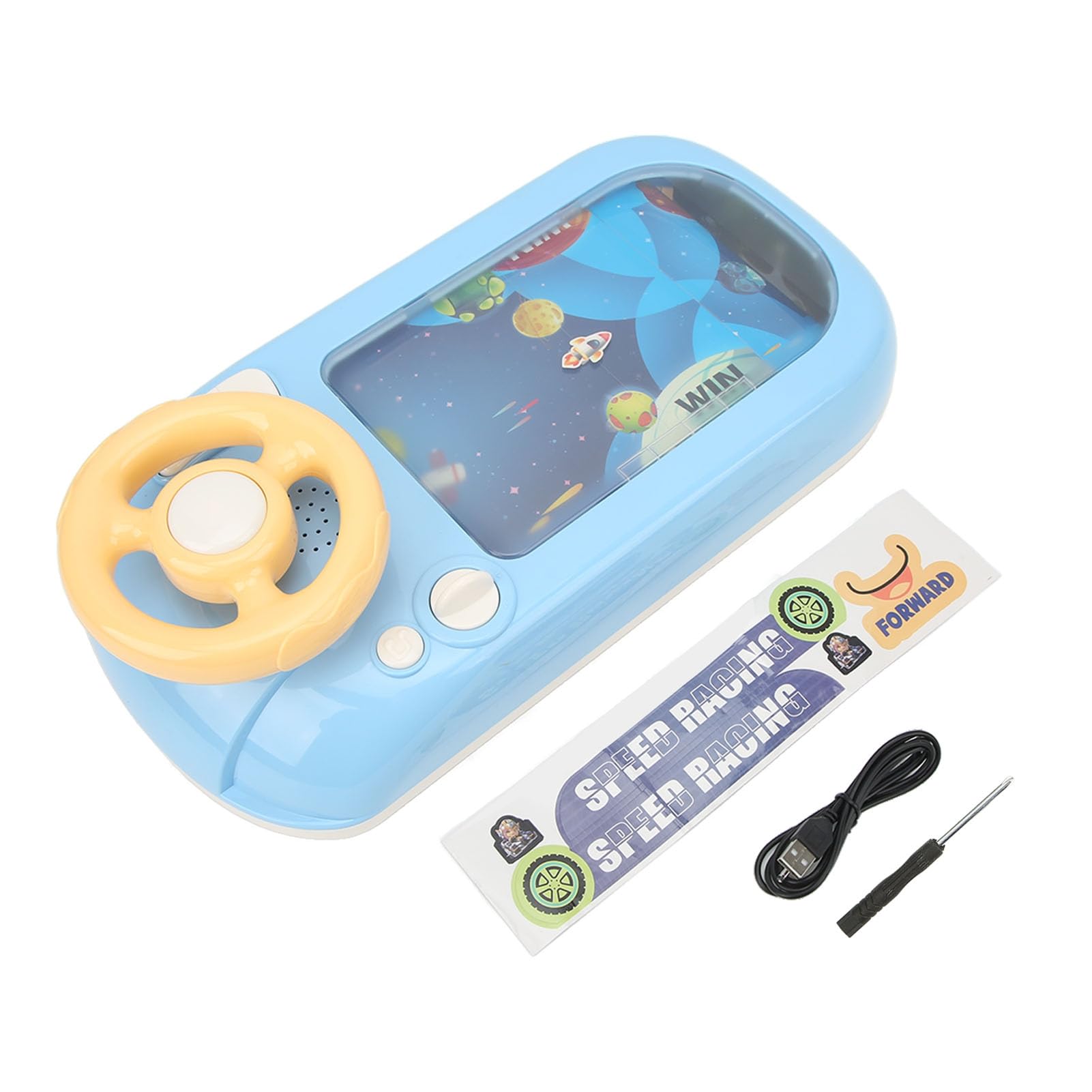 Hidyliu Giocattolo con volante di guida per divertimento educativo e apprendimento delle abilità per bambini, giocattolo in plastica, 43 x 22 cm, astronave