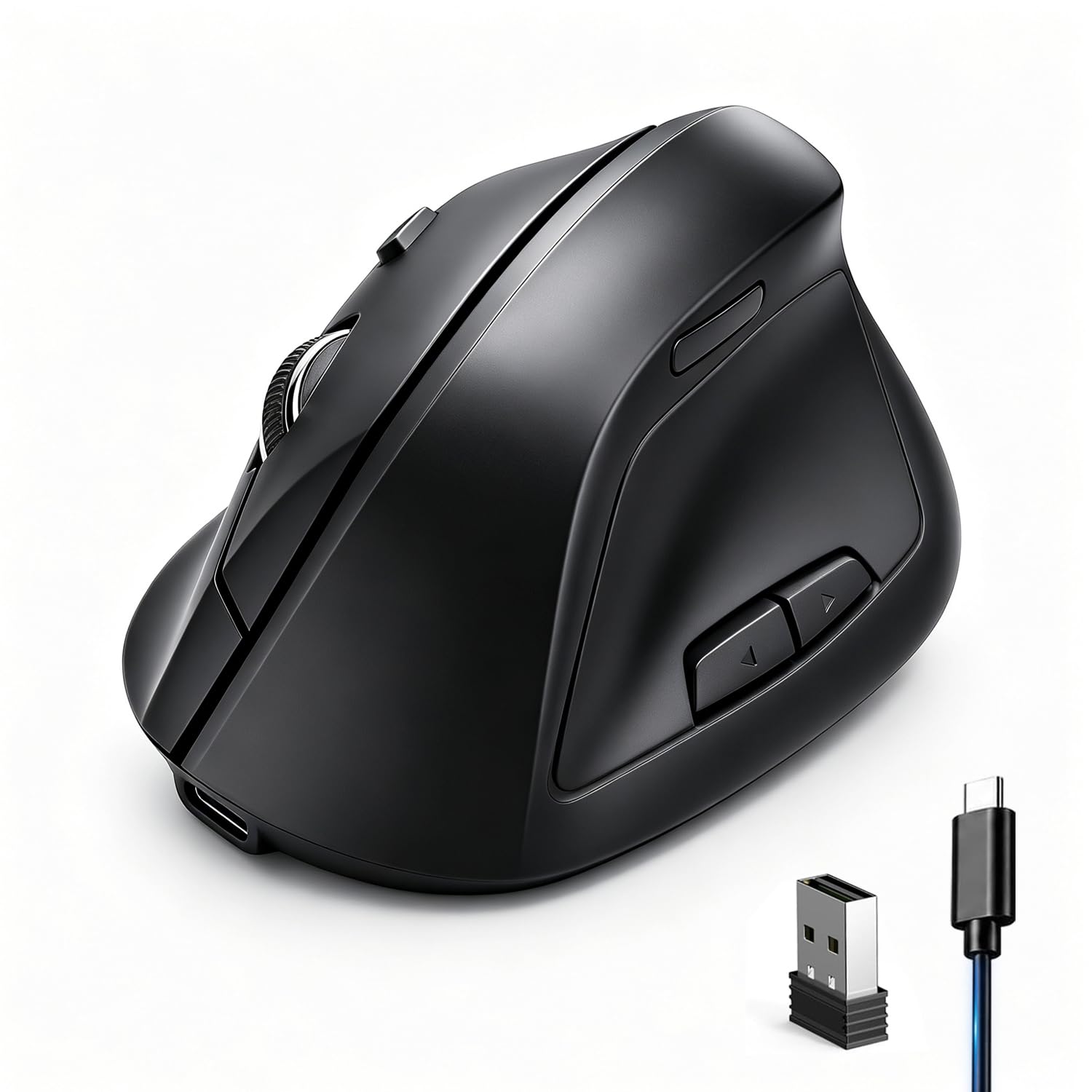 エルゴノミクスマウス 無線 静音 縦型ワイヤレスマウス Bluetooth/2.4GHz 3台同時接続 3段階DPI切替