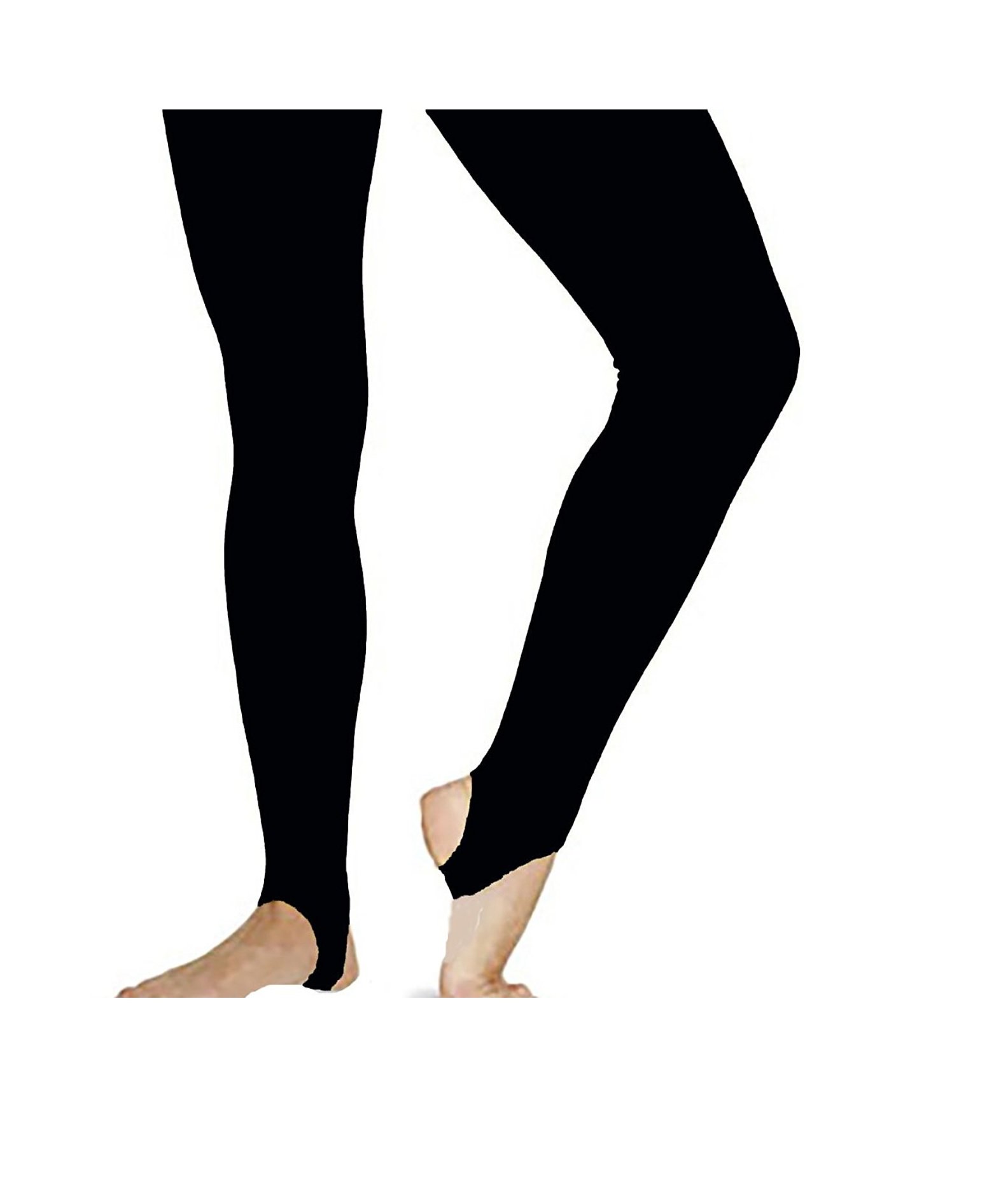 Mytoptrendz Women's Black Mytoptrendz®- Soft Opaque Ballet Dance Tights Open Toe And Heel Stirrup With Spandex ( -Medium)