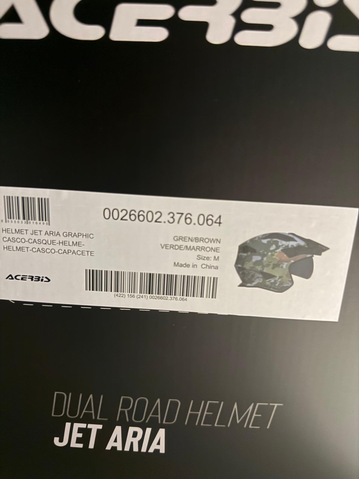 Casco Acerbis Helmet Jet Aria Trial 22.06 Camuflaje Verde Talla L