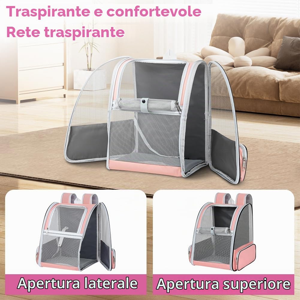 Zaino per Gatti Cani, Zaino Portatile per Animali Domestici Upgrade | Adatto per animali domestici fino a 7 kg di peso,Apertura frontale in rete traspirante,Borsa per Passeggiata Escursione