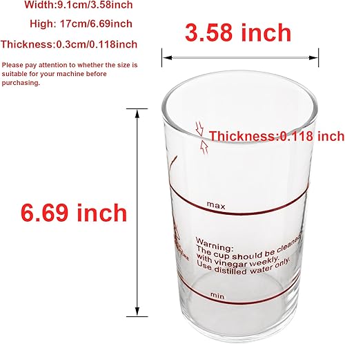 Miniatura 3 de Elitzia Accessories Tarro de vapor transparente Tarro de vapor de vidrio Piezas de repuesto de vapor facial ETBL0 (altura 6.7 in)