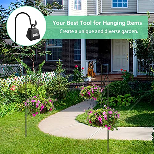 image for Greenidea 2 PCS Shepherds Hook Outdoor 35 inch 1/2 inch Thick Garden S