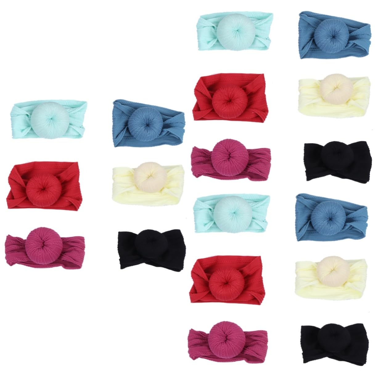 ifundom 18stücke Junge Mädchen Haarschmuck Donut Haarband Für Junge Mädchen Knotenförmige Turbane Farbenfrohe Haarbögen Mintgrün Dunkellila Für Jungen Und