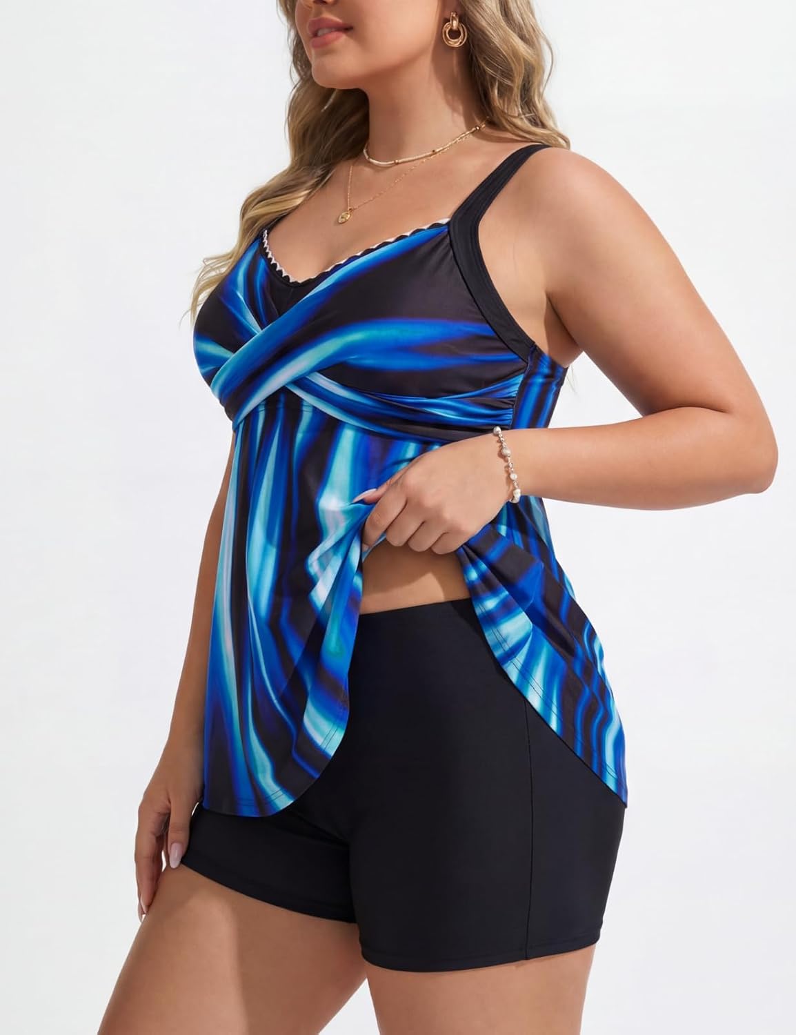 Hanna Nikole Plus Size Tankini Swimsuits for Women, Swim Suits for Women 2026, Swim Tank Top with Boy Shorts - Image 2