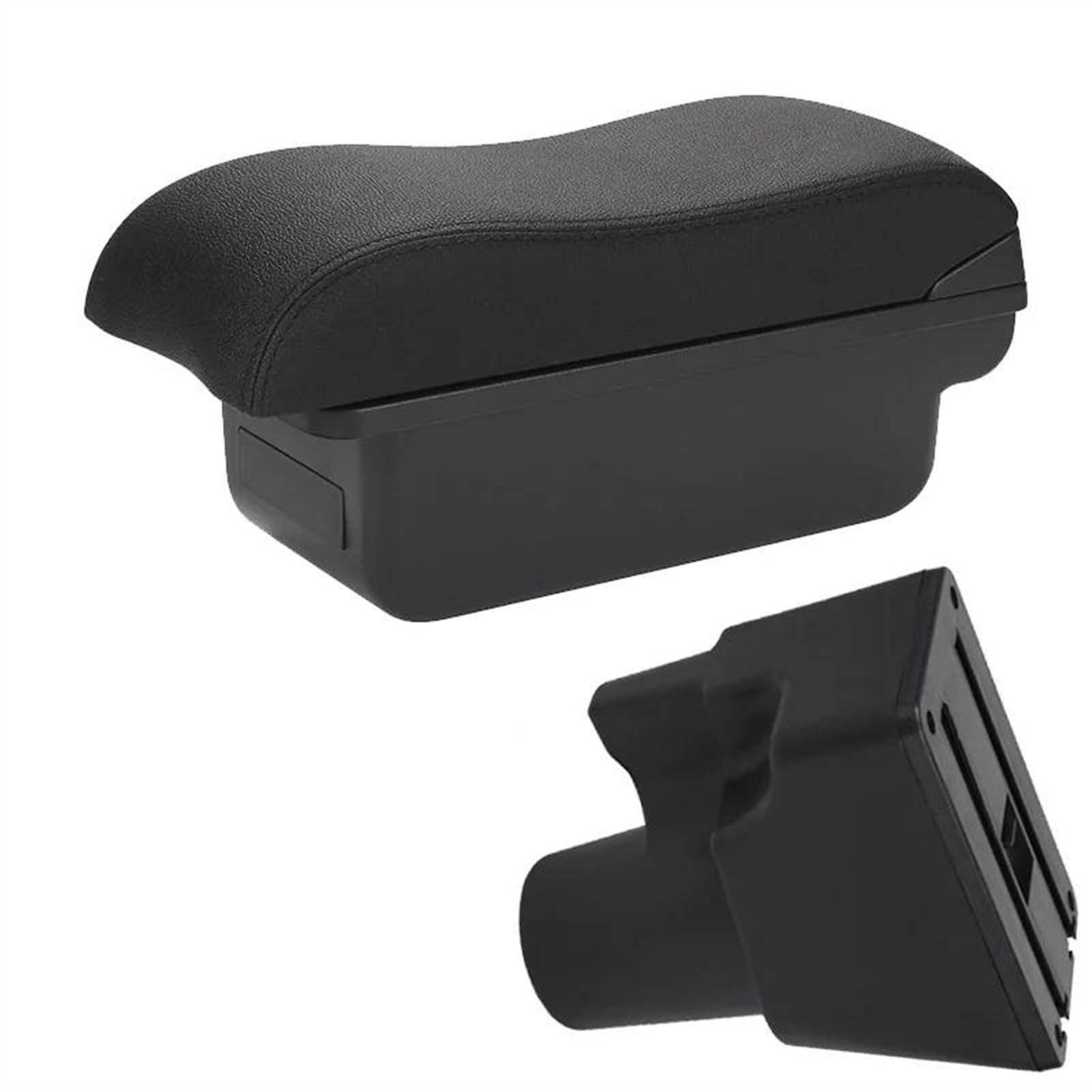 NOHEEU Car Armrest Box Curved Surface Leather Simple Installation Storage Interior For Picanto 3X-Line(C2 Black line NO USB)