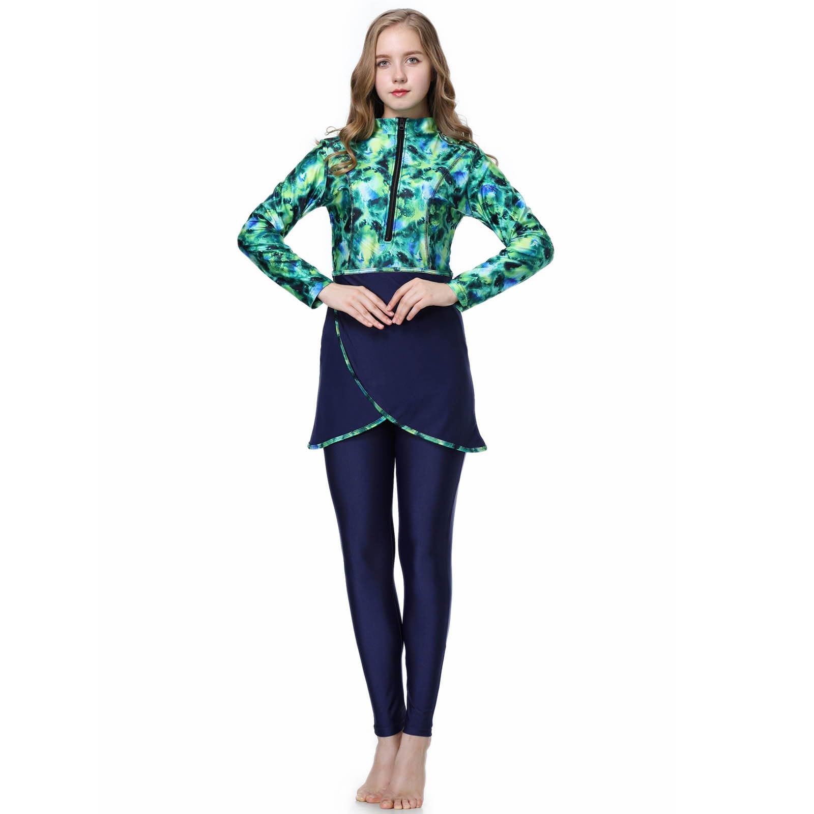 Muslimische Badeanzug Damen: Burkini Uv Rashguard Große Größe Shape Swimsuits for Women Badebekleidung Slim Fit Push Up Badeanzüge Swim Suit Bauchweg Bademode Schwimmanzug
