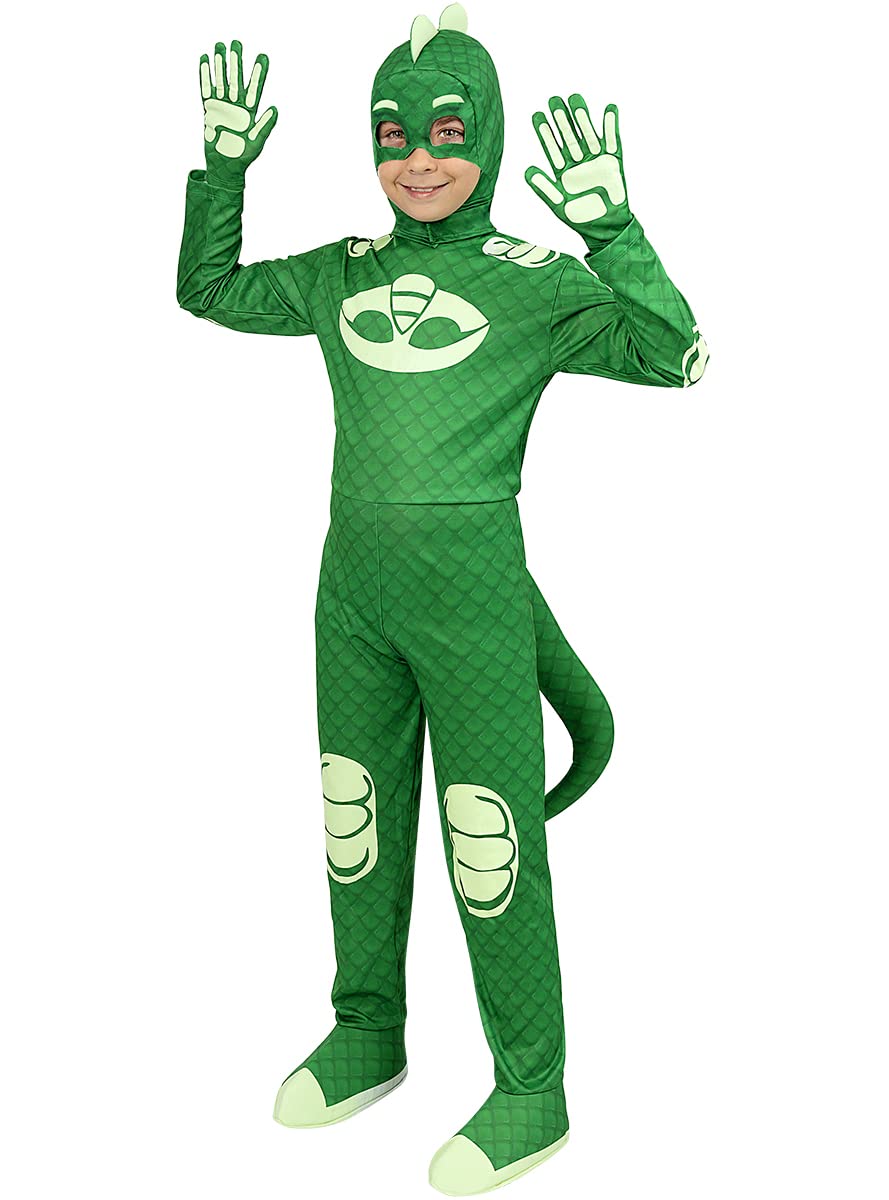 Funidelia | Disfraz de Gekko PJ Masks deluxe para niño Dibujos Animados - Disfraz para niños y divertidos accesorios para Fiestas, Carnaval y Halloween - Verde