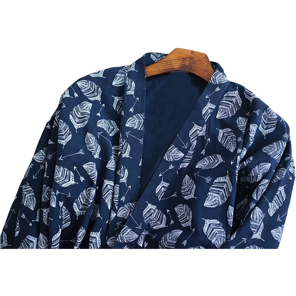 G-LIKE Peignoir kimono unisexe - Style traditionnel japonais Haori Yukata - 100 % coton - Pour le printemps, l'été, la maison, le sauna - Léger et fin - Pour homme et femme