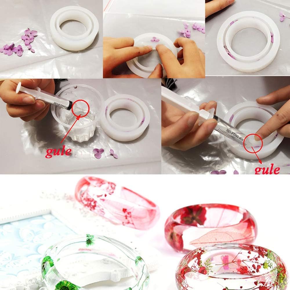 Pixora 4 Pieces Assorted Size Silicone Bracelet Mold Resin Casting Mold Round Jewelry Mold Bangle Bracelet Mold for Jewelry Making DIY Crafts Supplies 1